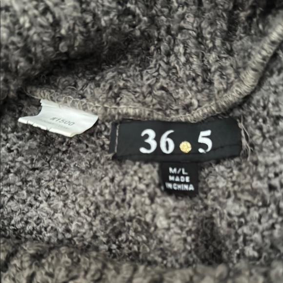 36 Point 5 Gray and Black Cape with Cozy Turtleneck - Picture 2 of 4
